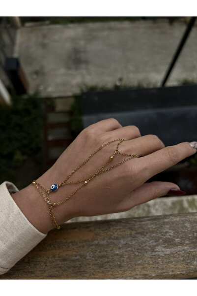 pop up store Nazar Beaded Double Steel Shahmeran Hand Accessory Set