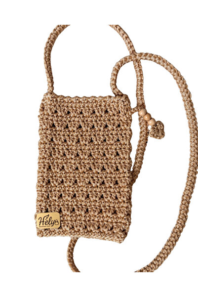 Helybag Örgü Telefon Çantası – Makrome Çapraz Çanta, Günlük ve Seyahat Çantas...