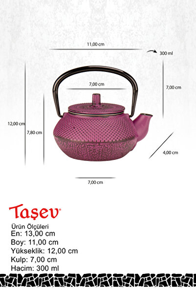 Taşev Linden Sümbül Döküm Demlik 300 ml Mor