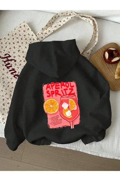 AEMİ Φούτερ με κουκούλα UnisexAperol Spritz με στάμπα, 100% βαμβάκι