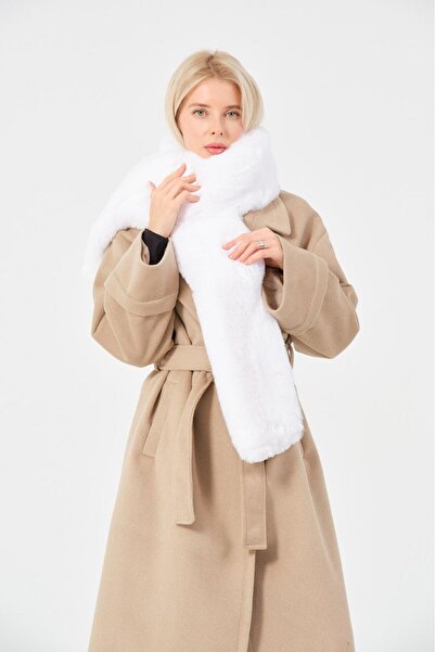 Keremhome Thick Soft Furry Scarf, Winter Warm Plush Scarf Neck Warmer