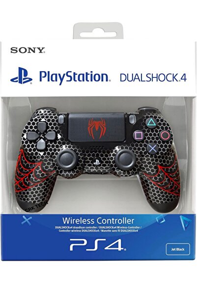 CRKTEKNOLOJİ Playstation DualShock 4 Uyumlu Spider-MaN Desenli Ps4 Oyun Kolu Pc + Ps4 (1.5MT ŞARJ KABLOSU)