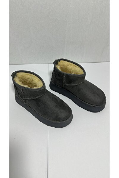 Tk Spor Kadın Ultra Mini İçi Kürklü Süet Bot 3cm