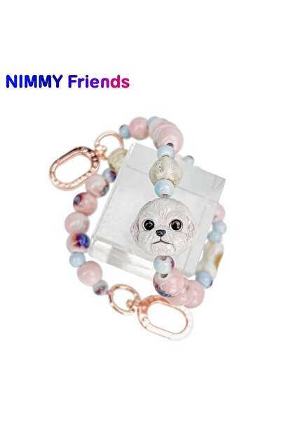 Nimmy New Big-Eye Cute Pets 2.0 Hanging Bracelet and Phone Strap Bichon Frise