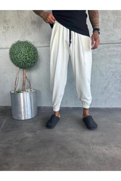 KağanKY White Leggings Elasticated Joggers