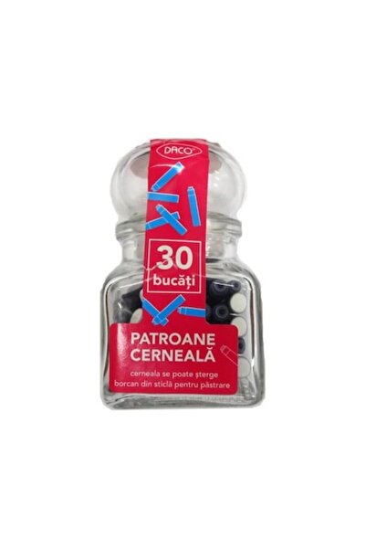 Daco μικρά μελανοδοχεία, μπλε, 30 τεμάχια σε γυάλινο βάζο