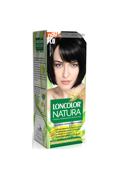 Loncolor Vopsea de păr permanentă Natura 1.0 Negru intens, 100 ml