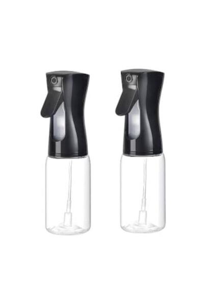 GOLD MARKET Set of 2 Refillable Spray Bottles for Oil, Vinegar or Other Liquids, 200 ml, Plastic, Transparent/Bl