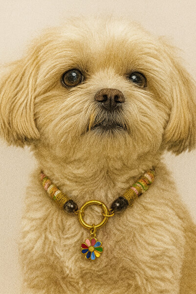 She Sells قلادة مصنوعة يدويًا على شكل قطة وكلب متعددة الألوان مزينة بخرز العي...