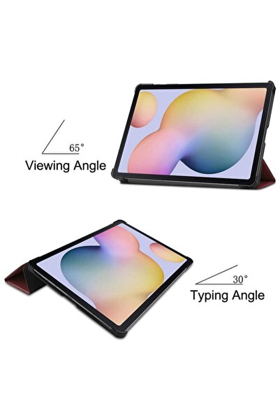 OEM Book-style case for Samsung Galaxy Tab S7 FE 12.4'' (T730/T736) 2021 - red -leather with smart pe