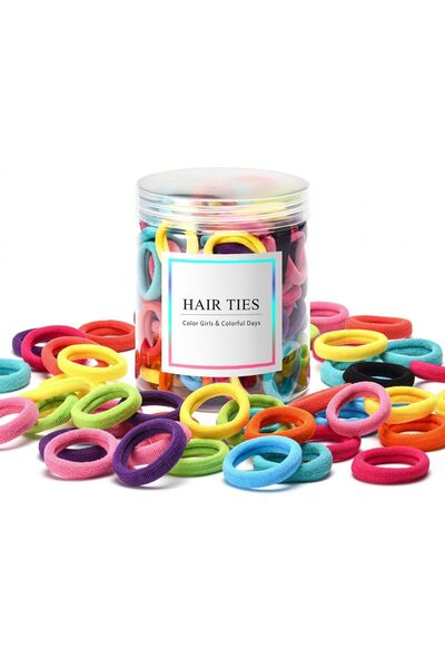 Omszte 100 Pcs Baby Hair Ties, Seamless Cotton Toddler Hair Ties for Girls an...