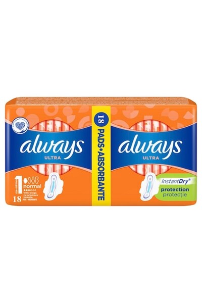 Always Absorbante menstruale Ultra Duo Plus, cantitate 18 buc/pachet