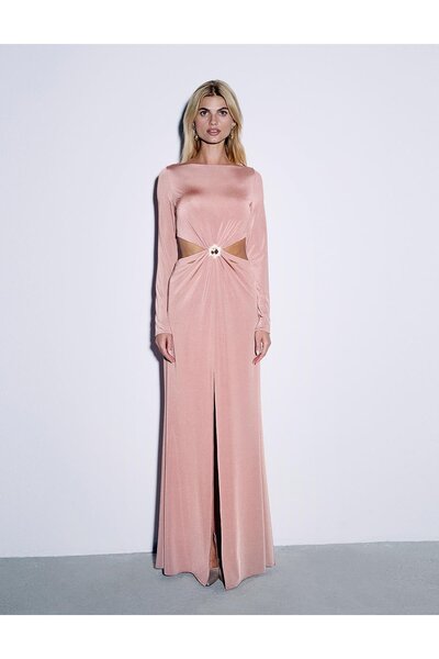 İLVİ Larisa Gül Kurusu Kadın Elbise