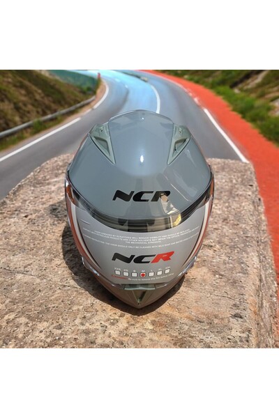 NCR -158 ÇENE AÇILIR GÖZLÜKLÜ E-CE BELGELİ KASK NARDO GRİ