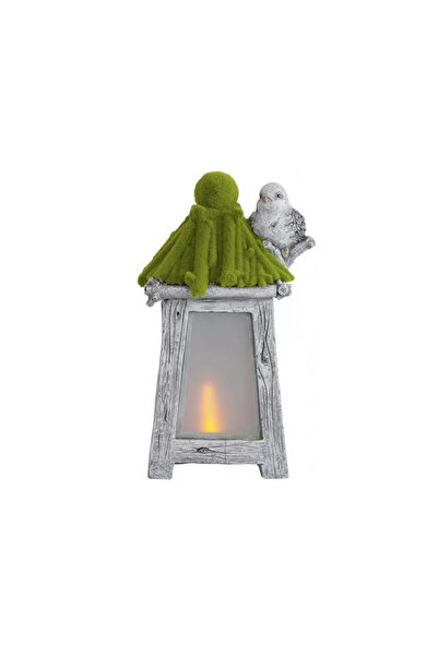 Strend Pro Garden Decoration, Ceramic, Solar Lamp, Lantern with Bird, 26 x 20...