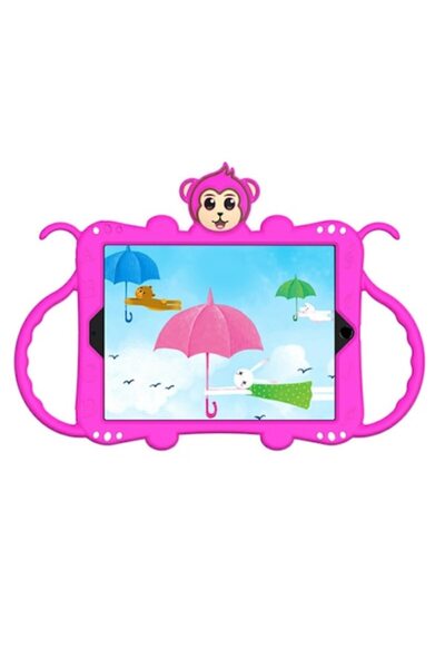 OEM Silicone protective case with strap and stand for Apple iPad Air 3 - Fuchsia Pink