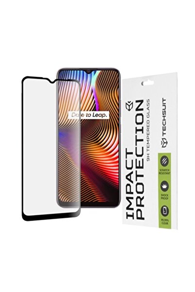 Techsuit Protector de ecran din sticlă 111D Full Glue cu acoperire completă pentru Realme 7i și modele compatibile - Negru