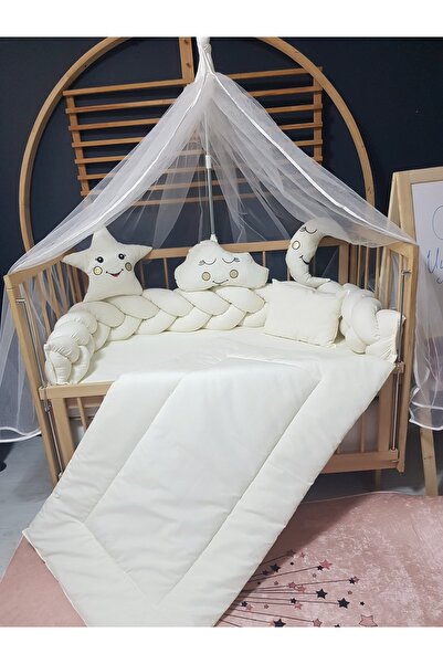 Baby Clime Baby Sleeping Set 9 Pieces 60X120 – Includes Knitted Protection, Decorative Pillows, Mosquito Net Tulle and Apparatus