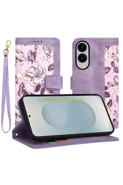 SOHO Carcasă de înaltă protecție pentru Samsung Galaxy S25 Edge L56, piele PU, culoarea Mystery Berry Purple