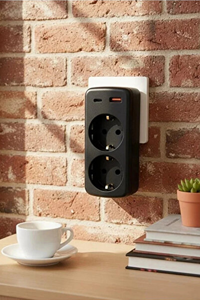 Vothoon Çoklu Priz Yüksek Gerilim Korumalı 2'Lİ Priz 1XUSB 1XType-C Çıkışlı Grup Priz Çoğaltıcı