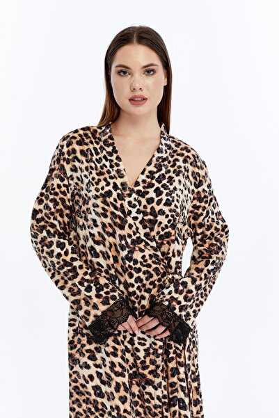 me like home Me-Like Leopar Dantelli Ev-Namaz Elbisesi