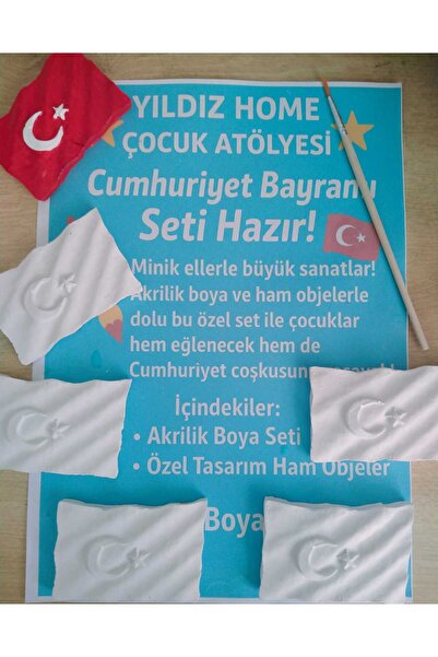 🇹🇷 Türk Bayrağı 5’li Boyama Seti – YILDIZ HOME Çocuk Atölyesi