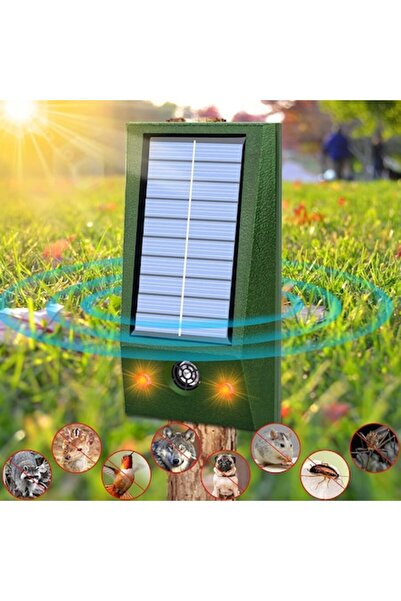 LEIBOO Repelent cu ultrasunete pentru dăunători, reîncărcabil cu energie solară și USB - rozătoare și insecte, 9-36,5 kHz, LED roșu/alb