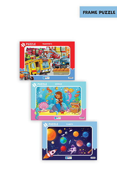 Blue Focus 3 Pcs 30 Pieces Children's Puzzle Vehicles and Sea Creatures and P...