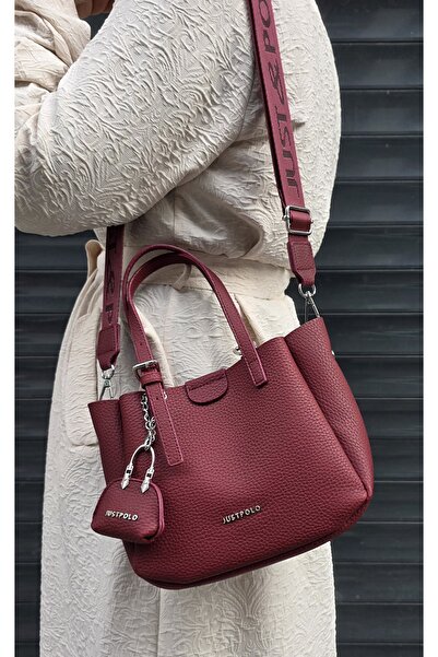 Just Polo Women's New Season 3 Compartment Soft Leather Adjustable Cross Strap Shoulder Bag