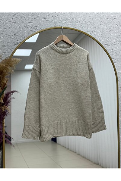 BENAHOLL Ferera Knitted Sweater with Ribbed Sleeves and Bottoms-Zi̇6213 Stone