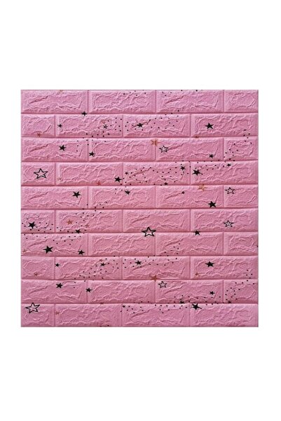 GOLD MARKET Set de 10 panouri de tapet 3D autoadeziv, model cărămidă, impermeabil, 70x77 cm, 5,3 m², roz iad