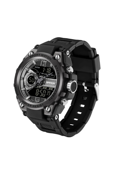 Sanda Men's Wristwatch Fashion Style Chronograph Digital Alarm Black