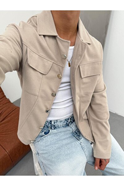 KağanKY Κρεμ Ανοιξιάτικο Μπουφάν Κασετίνα