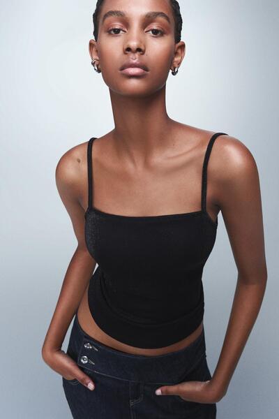 Bershka Metalik iplik askılı top