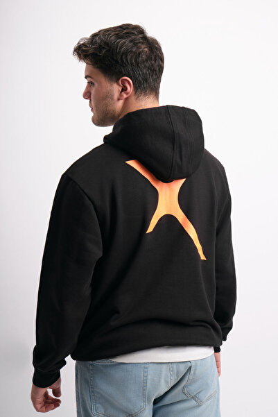 WE AND ME oversized Φαρδύ κοστούμι με τύπωμα με κουκούλα Ανδρικό φούτερ