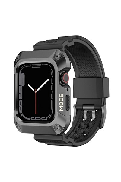 SOFAL Carcasă + Curea pentru Apple Watch 44mm (4/5/6/SE/SE2) Metal RuggedArmor C41 Gri