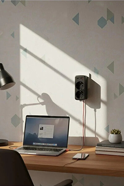 Vothoon Çoklu Priz Yüksek Gerilim Korumalı 2'Lİ Priz 1XUSB 1XType-C Çıkışlı Grup Priz Çoğaltıcı