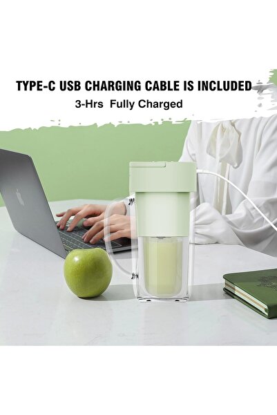 Generic خلاط محمول قابل لإعادة الشحن عبر USB - عصارة شخصية بست شفرات للمشروبات المخفوقة والعصائر.