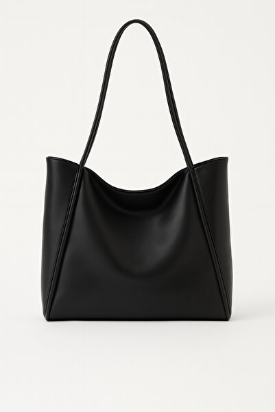 Paul Brand Large Size Vintage Soft Leather Casual Model Large Volume Black Women's Shoulder Bag Handbag