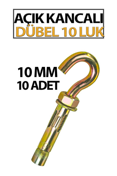 Trendhouse Açık Kancalı Çelik Dübel 10 Luk (10 Adet)