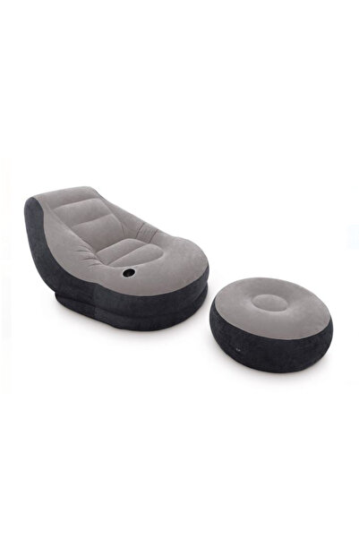 Intex Inflatable Armchair Set with Footrest Grey 99x130x76cm