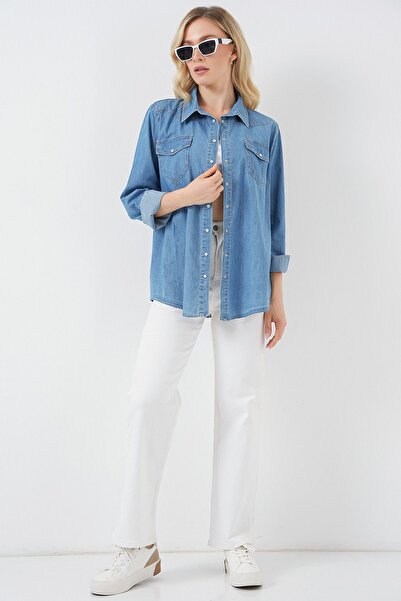 Hiccup Bdart Buttoned Regular Fit Denim Shirt