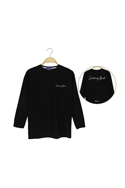 Atabay Kids Atabay 135-10-25 Men's Blouse Coming Black Back Printed 36/1 P.Lyc 13/16 Years