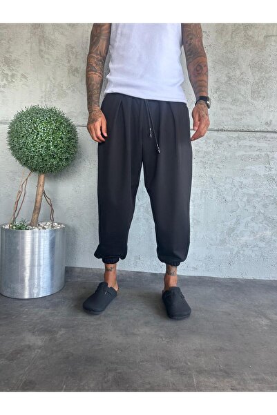 KağanKY Черни гумени панталони с крачоли