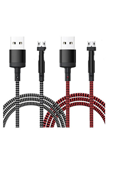 OEM Set of 2 microUSB charging cables, length 3m, nylon, multicolor