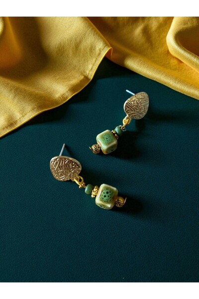 dela otantik Ceramic Beaded Women's Earrings – Handmade Bohemian Dangle Earri...