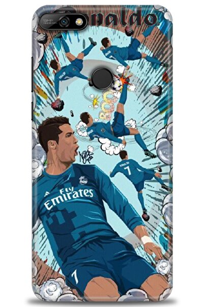 Rulet Aksesuar غطاء متوافق مع هاتف هواوي Y7 2018 HD مطبوع - غطاء سيليكون مصمم...