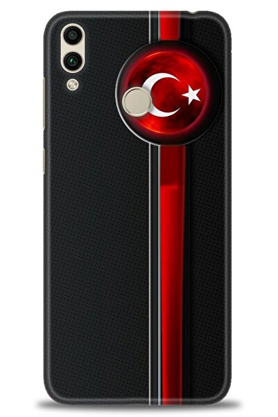 Rulet Aksesuar غطاء متوافق مع هاتف هواوي هونر 8C HD مطبوع + واقي شاشة سيراميك...