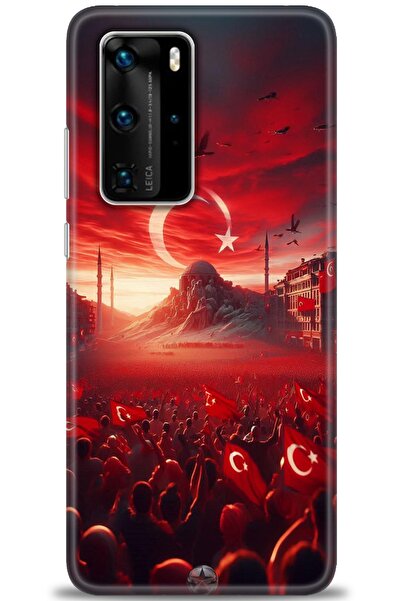 Rulet Aksesuar غطاء متوافق مع هاتف هواوي P40 Pro HD مطبوع - غطاء سيليكون مصمم...