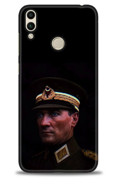 Rulet Aksesuar غطاء متوافق مع هاتف هواوي هونر 8C HD مطبوع + واقي شاشة سيراميك...